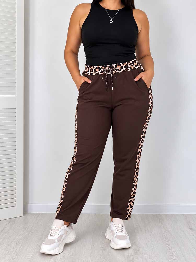 AMANDO SPODNIE w miejskim stylu czekolada plus size - obrazek 3