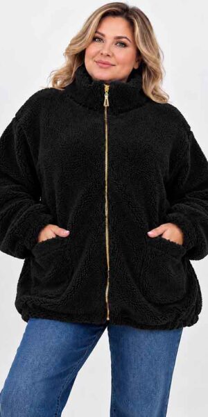 TEDDI KURTKA BLUZA BUKLA baranek misiek czarny
