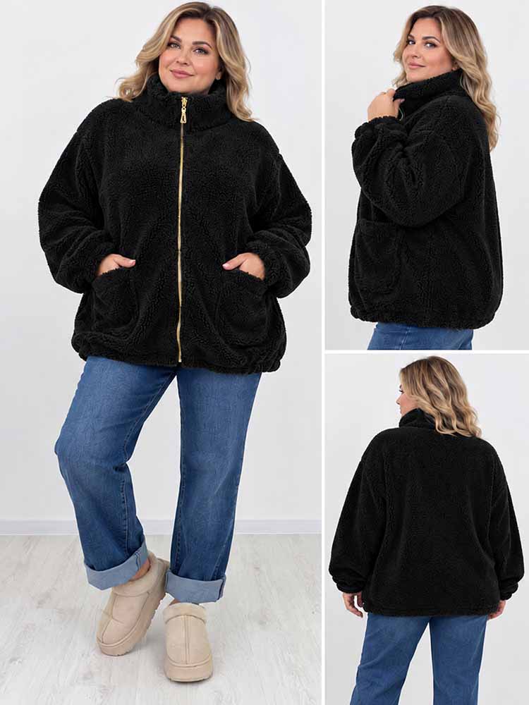 TEDDI KURTKA BLUZA BUKLA baranek misiek czarny - obrazek 2