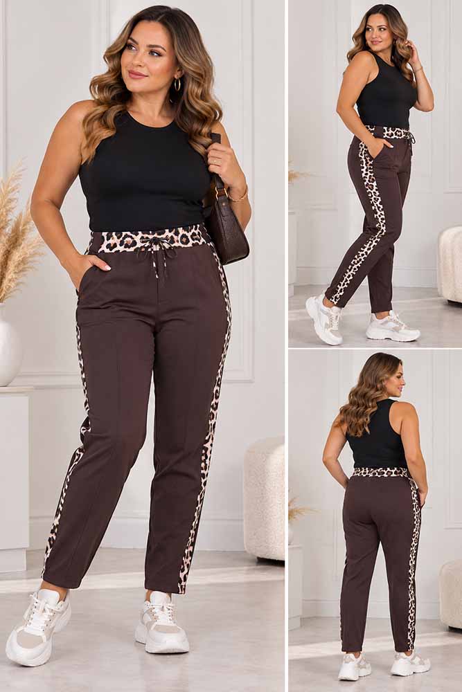 AMANDO SPODNIE w miejskim stylu czekolada plus size - obrazek 2