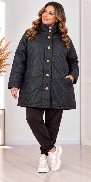 KURTKA PIKOWANA LIZA plus size duży rozmiar czarna
