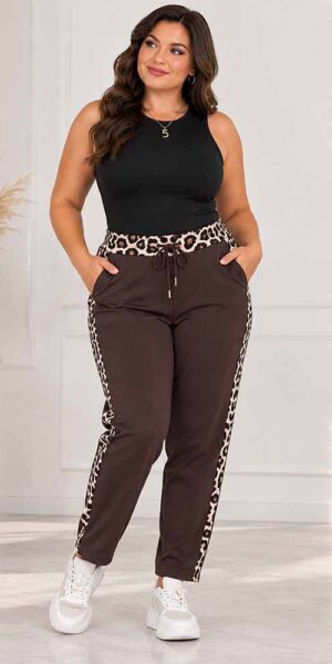 AMANDO SPODNIE w miejskim stylu czekolada plus size