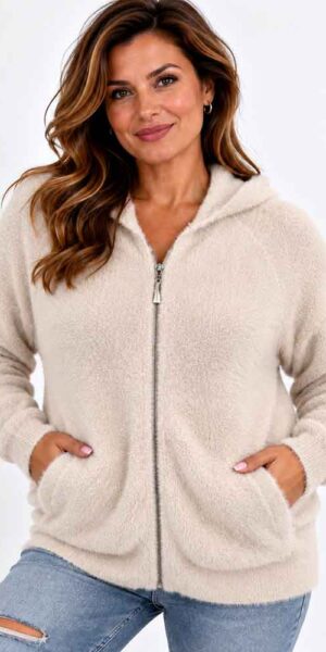 SOFT SWETER miękka bluza z kapturem , włochacz kaszmir